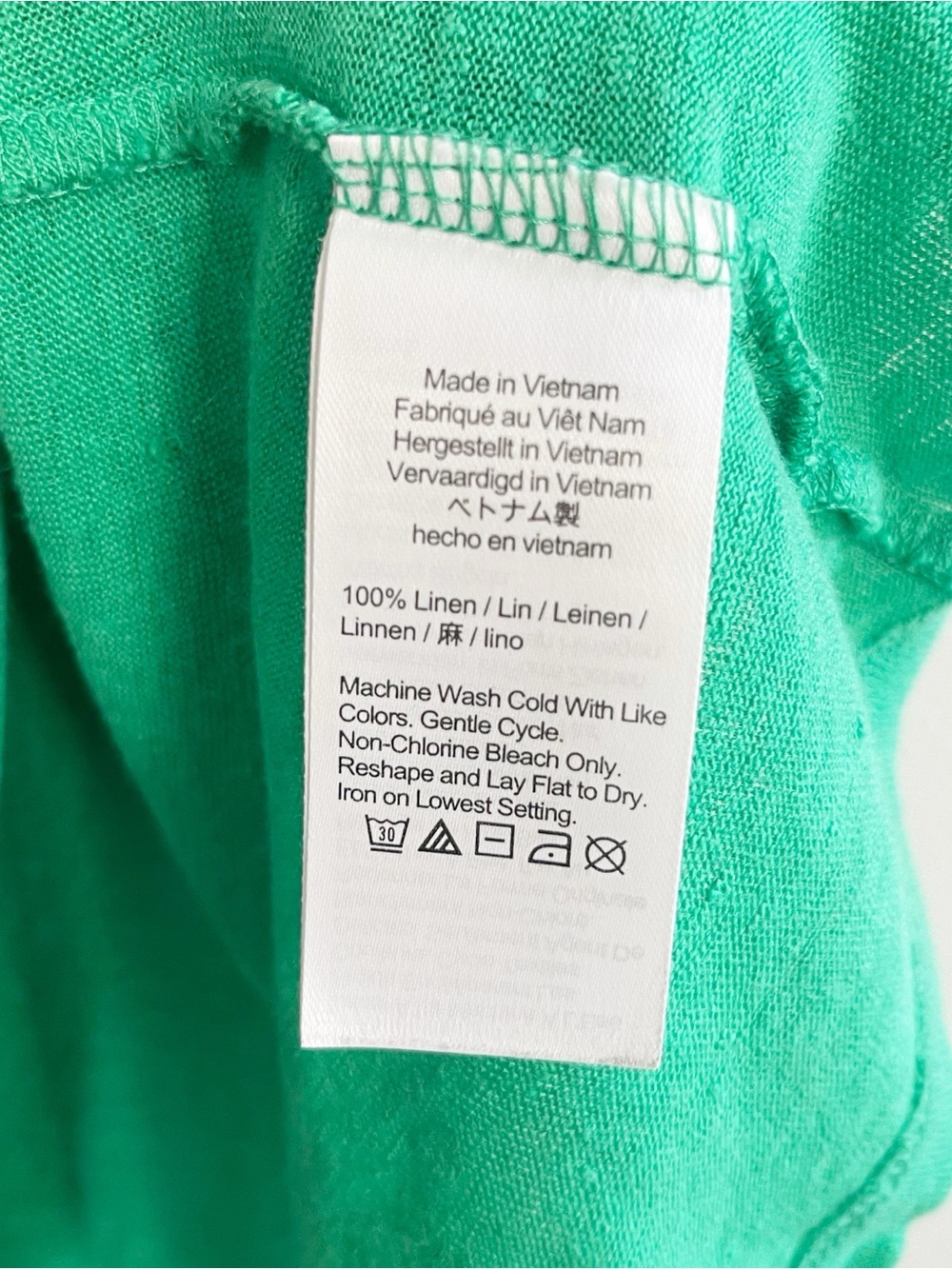 J.Crew Linen Tee – Bright Green 100% Linen Short Sleeve Top | Size Small - Picture 4 of 6
